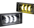 Светодиодные ПТФ Sal-Man 29W 4600lux 3 полосы двухцветные (бело-синий 6000К и желтый 3000К) для ВАЗ 2110-2112, 2113-2115, Шевроле Нива до рестайлинга 2009 года_0