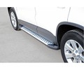 Защита порогов ТехноСфера Бумер алюминиевая с резинкой для Volkswagen Tiguan_0