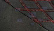 Модельные чехлы сидений (не обивка) черная ткань, центр из ткани на подкладке 10мм с цветной строчкой Ромб, Квадрат для Лада Калина