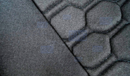 Модельные чехлы сидений (не обивка) черная ткань, центр из ткани на подкладке 10мм с цветной строчкой Соты для Лада Калина