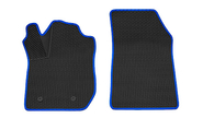 Передние резиновые ковры салона rezkon 3d optima в стиле eva с ячейками Ромб и синим кантом для Лада Икс Рей