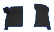 Передние резиновые ковры салона rezkon 3d в стиле eva с ячейками Ромб и синим кантом для ВАЗ 2110-2112