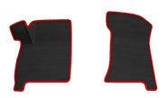 Передние резиновые ковры салона rezkon 3d в стиле eva с ячейками Ромб и красным кантом для ВАЗ 2110-2112