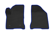 Передние резиновые ковры салона rezkon 3d в стиле eva с ячейками Ромб и синим кантом для Лада Веста, Веста ng