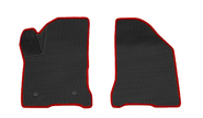 Передние резиновые ковры салона rezkon 3d в стиле eva с ячейками Ромб и красным кантом для Лада Веста, Веста ng
