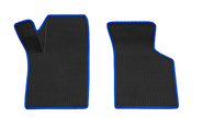 Передние резиновые ковры салона rezkon 3d в стиле eva с ячейками Ромб и синим кантом для Лада Калина