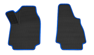 Передние резиновые ковры салона rezkon 3d в стиле eva с ячейками Ромб и синим кантом для 3-дверных Лада 4х4 (Нива)