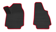 Передние резиновые ковры салона rezkon 3d в стиле eva с ячейками Ромб и красным кантом для 3-дверных Лада 4х4 (Нива)