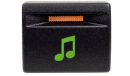 Кнопка включения музыки с зеленой подсветкой и оранжевой индикацией для Лада Гранта, Калина 2, Приора, Датсун