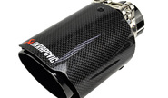 Круглая насадка глушителя akrapovic открытого типа из нержавеющей стали со скосом и накладкой лаковый карбон