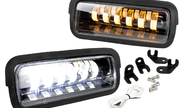 Светодиодные (LED) подфарники Sal-Man 3200-6200lux 11 полос (ДХО, бегущий поворотник, прожектор, дальний свет) для Лада 4х4, Нива Легенд