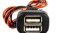 USB зарядное на 2 слота для ВАЗ 2108-21099, 2110-2112 с европанелью, 2113-2115, Лада Калина, Нива Тревел, Шевроле Нива 