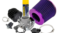Комплект системы впуска mr нулевого сопротивления (фиолетовый воздушный фильтр, черный фильтр картерных газов, масляная пропитка, дроссельная заслонка 46мм, прокладка, датчик положения заслонки, РХХ) для ВАЗ 2101-2107, 2108-21099, 2110-2112, 2113-2115, Лада Приора, Калина, Гранта