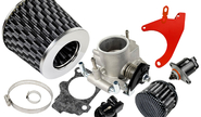 Комплект системы впуска mr нулевого сопротивления под Карбон (воздушный фильтр, фильтр картерных газов, красный кронштейн, дроссельная заслонка 54мм, прокладка, датчик положения заслонки, РХХ) для 8-клапанных ВАЗ 2108-21099, 2110-2112, 2113-2115, Лада Приора, Калина, Гранта