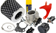 Комплект системы впуска mr нулевого сопротивления под Карбон (воздушный фильтр, фильтр картерных газов, красный кронштейн, масляная пропитка, дроссельная заслонка 56мм, прокладка, датчик положения заслонки, РХХ) для 8-клапанных ВАЗ 2108-21099, 2110-2112, 2113-2115, Лада Приора, Калина, Гранта