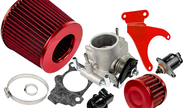 Комплект системы впуска mr нулевого сопротивления Красный (воздушный фильтр, фильтр картерных газов, красный кронштейн, дроссельная заслонка 46мм, прокладка, датчик положения заслонки, РХХ) для 16-клапанных ВАЗ 2110-2112, 2113, 2114, Лада Приора, Калина, Гранта