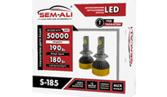 Светодиодные лампы sem-ali s-185 180w с цоколем h1 50000lux, 6000k