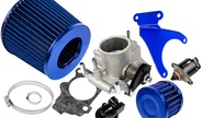 Комплект системы впуска mr нулевого сопротивления Синий (воздушный фильтр, фильтр картерных газов, синий кронштейн, дроссельная заслонка 46мм, прокладка, датчик положения заслонки, РХХ) для 16 кл ВАЗ 2110-2112, 2113, 2114, Лада Приора, Калина, Гранта