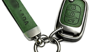 Алюминиевый чехол ключа sal-man с брелоком (зеленый) для Лада Веста, Икс Рей, Искра, Ларгус fl, Лада Гранта fl 2018-2023 г.в.
