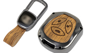 Алюминиевый чехол ключа sal-man с брелоком (текстура коричневого дерева) для Лада Приора, Калина, Калина 2, Гранта, Гранта fl до 2019 г.в. и с 2023 г.в., Датсун
