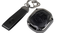 Алюминиевый чехол ключа sal-man с брелоком (черный с текстурой кожи) для Лада Приора, Калина, Калина 2, Гранта, Гранта fl до 2019 г.в. и с 2023 г.в., Датсун