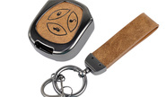 Алюминиевый чехол ключа sal-man с брелоком (коричневый с текстурой кожи) для Лада Приора, Калина, Калина 2, Гранта, Гранта fl до 2019 г.в. и с 2023 г.в., Датсун