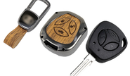 Штатный ключ замка зажигания Норма с алюминиевым чехлом (текстура коричневого дерева) для Лада Приора, Калина, Калина 2, Гранта, Гранта fl до 2019 г.в. и с 2023 г.в., Датсун
