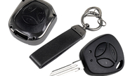 Штатный ключ замка зажигания Норма с алюминиевым чехлом (черный с текстурой кожи) для Лада Приора, Калина, Калина 2, Гранта, Гранта fl до 2019 г.в. и с 2023 г.в., Датсун