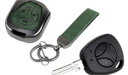 Штатный ключ замка зажигания Норма с алюминиевым чехлом (зеленый с текстурой кожи) для Лада Приора, Калина, Калина 2, Гранта, Гранта fl до 2019 г.в. и с 2023 г.в., Датсун