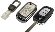 Выкидной ключ замка зажигания без чипа с алюминиевым чехлом (текстура серого дерева) для Лада Веста, Икс Рей, Ларгус FL