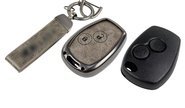 Корпус ключа зажигания без чипа с алюминиевым чехлом (серый с текстурой кожи) для Лада Ларгус