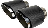 Круглые насадки глушителя из нержавеющей стали sal-man hj-cbm004 d101мм (2шт) со скосом и фигурной карбоновой накладкой