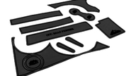 Комплект противоскользящих ковриков MR Off-Road с черной окантовкой для Шевроле Нива, Лада Нива Тревел