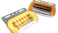 Боковые диодные габаритные фонари (12v) 2шт с подсветкой колеса в железном корпусе для грузового транспорта