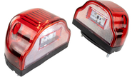 Диодные красные фонари освещения номерного знака АвтоСфера ПН-01022 led (Волна) для грузового транспорта