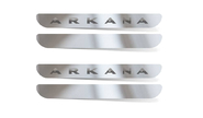 Накладки на пороги ПТ Групп из нержавеющей стали с надписью для renault arkana с 2019 г.в.