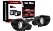 Диодные ПТФ sal-man 120w 32000lux (ближний, дальний) с защитой от перегрева и запотевания для audi q7 2005-2015 г.в., a8 2003-2010 г.в., a6 2003-2008 г.в.