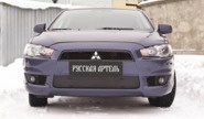 Зимняя заглушка решетки переднего бампера Русская Артель для mitsubishi lancer 10 2007-2010 г.в.