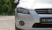Реснички-накладки на передние фары под покраску для kia ceed хэтчбэк 2007-2010 г.в.