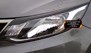 Реснички-накладки на передние фары Русская Артель под покраску для kia rio 3 седан 2015-2016 г.в.
