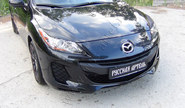 Реснички-накладки на передние фары под покраску для mazda 3 2010-2013 г.в.