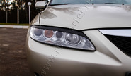 Реснички-накладки на передние фары под покраску для mazda 6 2002-2007 г.в.
