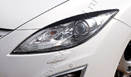 Реснички-накладки на передние фары под покраску для mazda 6 2007-2012 г.в.