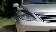 Реснички-накладки на передние фары Русская Артель под покраску для nissan tiida 2004-2013 г.в.