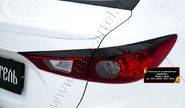 Реснички-накладки на задние фонари под покраску для mazda 3 седан 2013-2016 г.в.