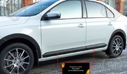 Молдинги на двери Русская Артель для skoda rapid 2012-2023 г.в., volkswagen polo 6 2020-2022 г.в.
