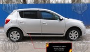 Молдинги на двери Русская Артель (узкие) для renault sandero 2 2014-2022 г.в., sandero 2 stepway 2014-2022 г.в.