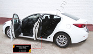 Накладки на внутренние пороги дверей Русская Артель со скотчем для mazda 3 седан 2013-2019 г.в.