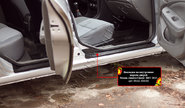 Накладки на внутренние пороги дверей Русская Артель со скотчем для nissan almera (n16) 2003-2006 г.в., almera classic 2007-2012 г.в.