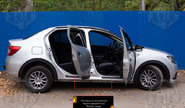 Накладки на внутренние пороги дверей Русская Артель со скотчем для renault logan 2 2014-2022 г.в., logan 2 stepway 2018-2022 г.в.